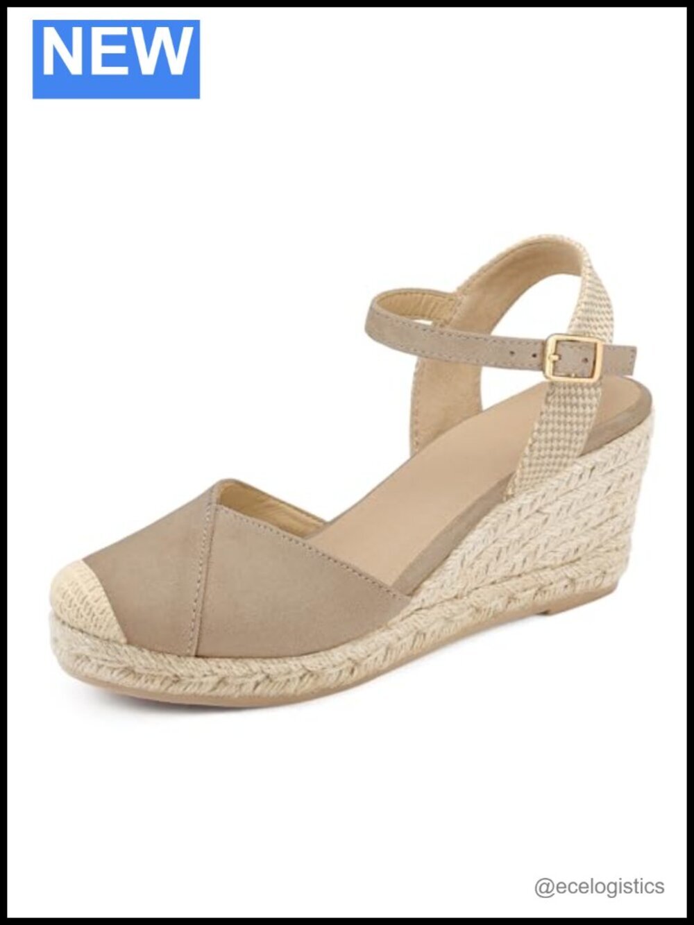 Women's Closed Toe Platform Sandals Espadrilles Wedge Heel Ankle Strap Buckle